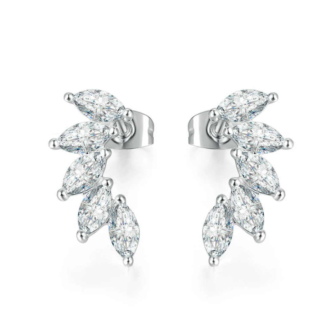 עגילי עלי רוז־גולד מרקיז