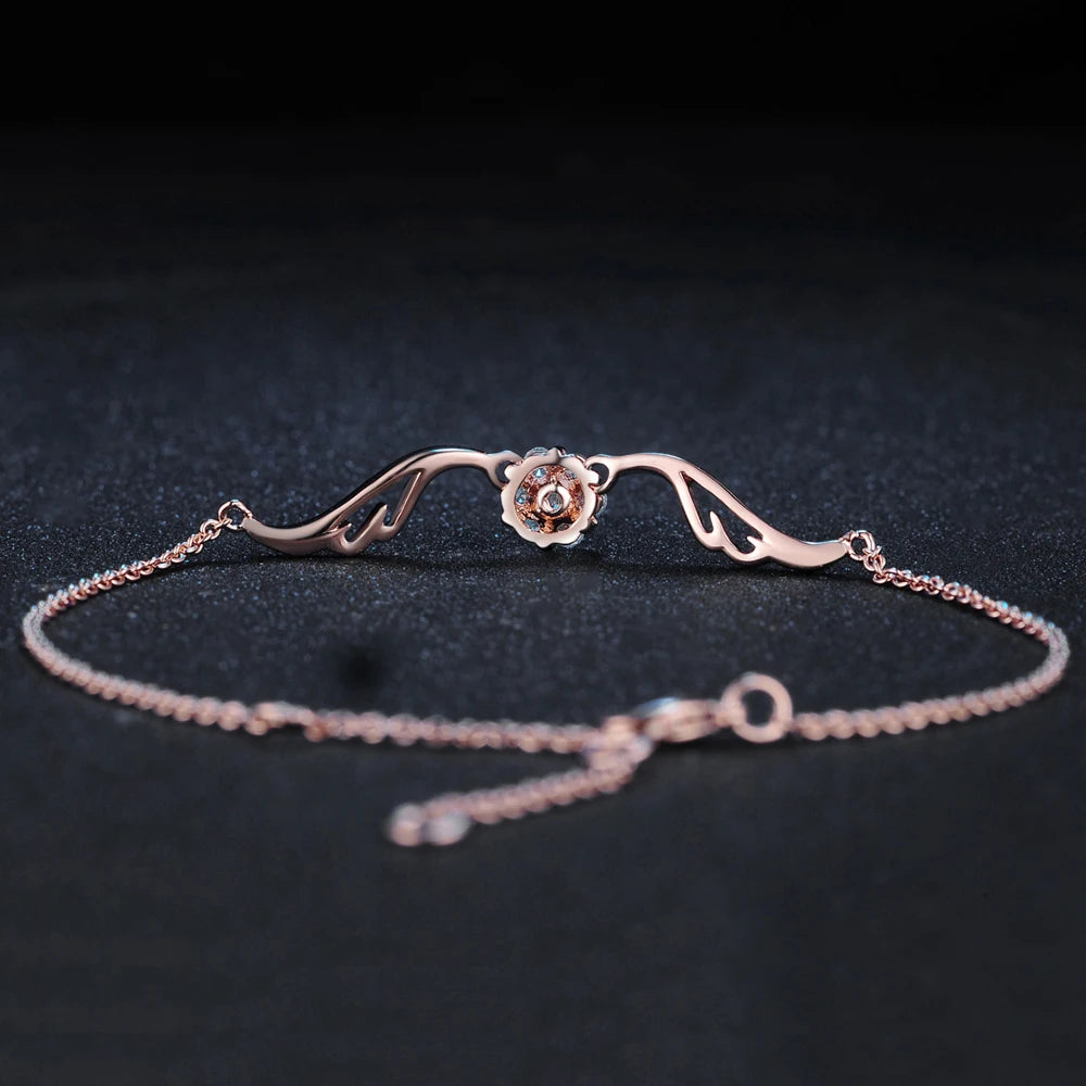 צמיד פרח זוהר כסף