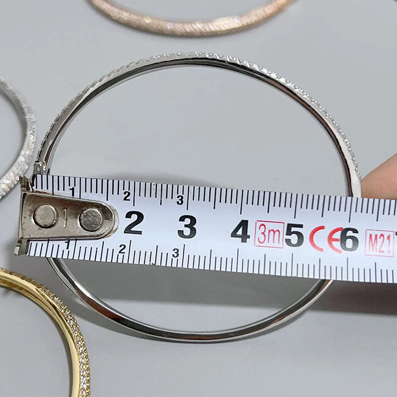 צמיד קשיח כסף משובץ