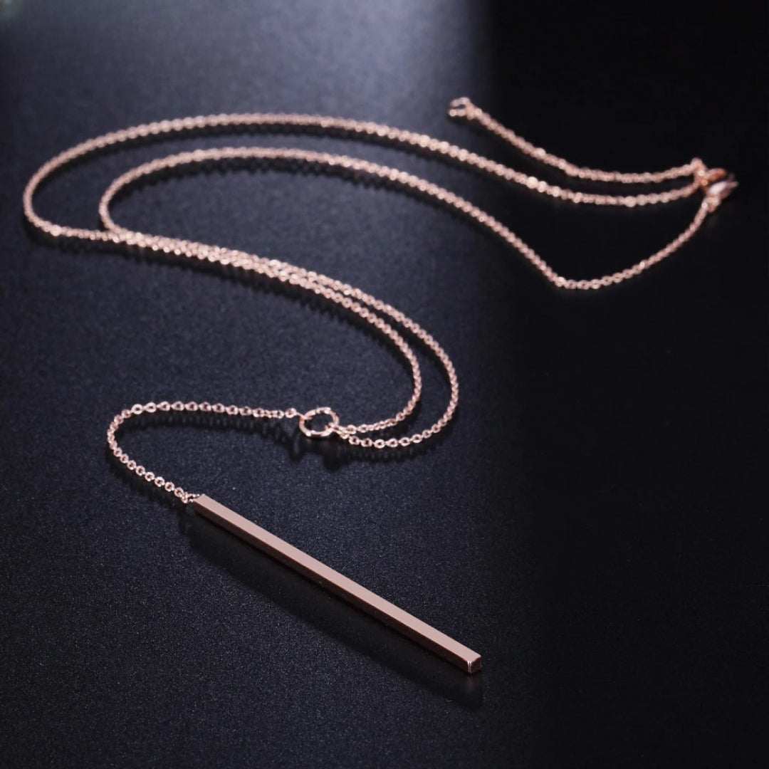 שרשרת Y עדינה עם תליון מוט זהב