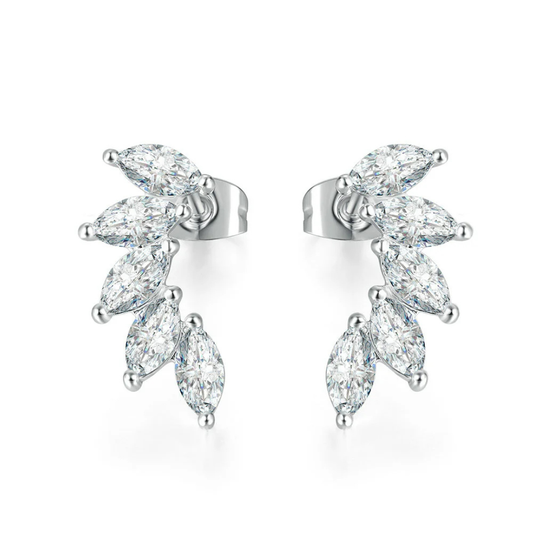 עגילי עלי רוז־גולד מרקיז