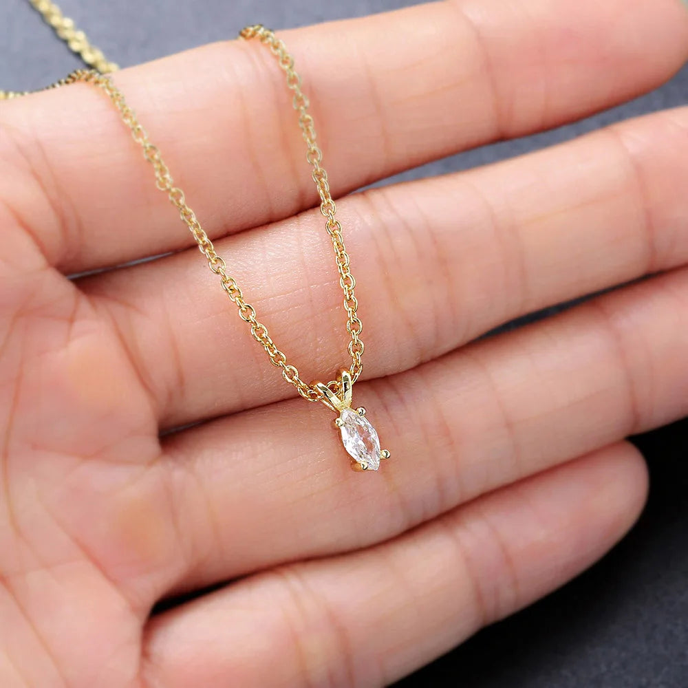 שרשרת טיפת זירקון זהב