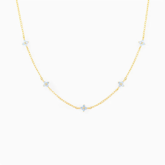 שרשרת זהב נקודות זירקון