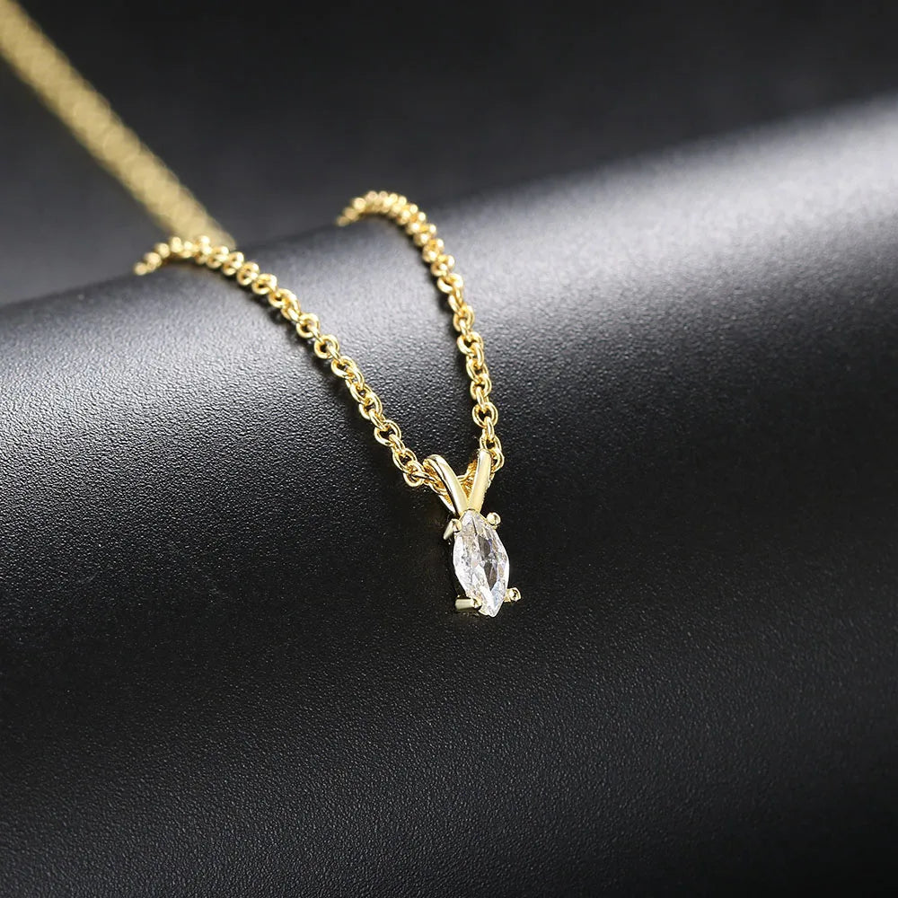 שרשרת טיפת זירקון זהב