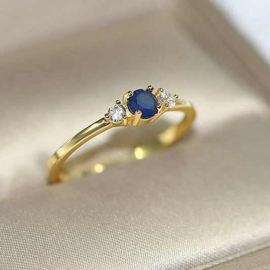 טבעת לונה ספיר כחול