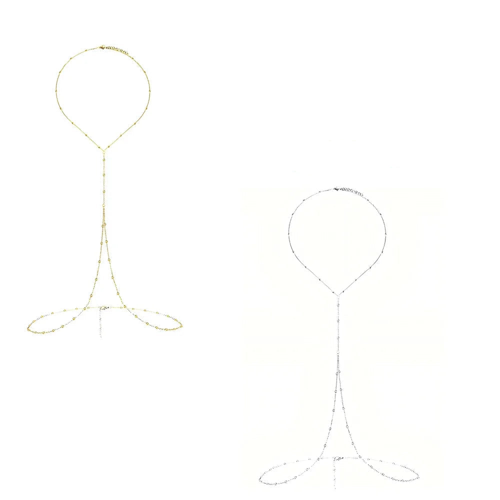 שרשרת גוף כסף עדינה