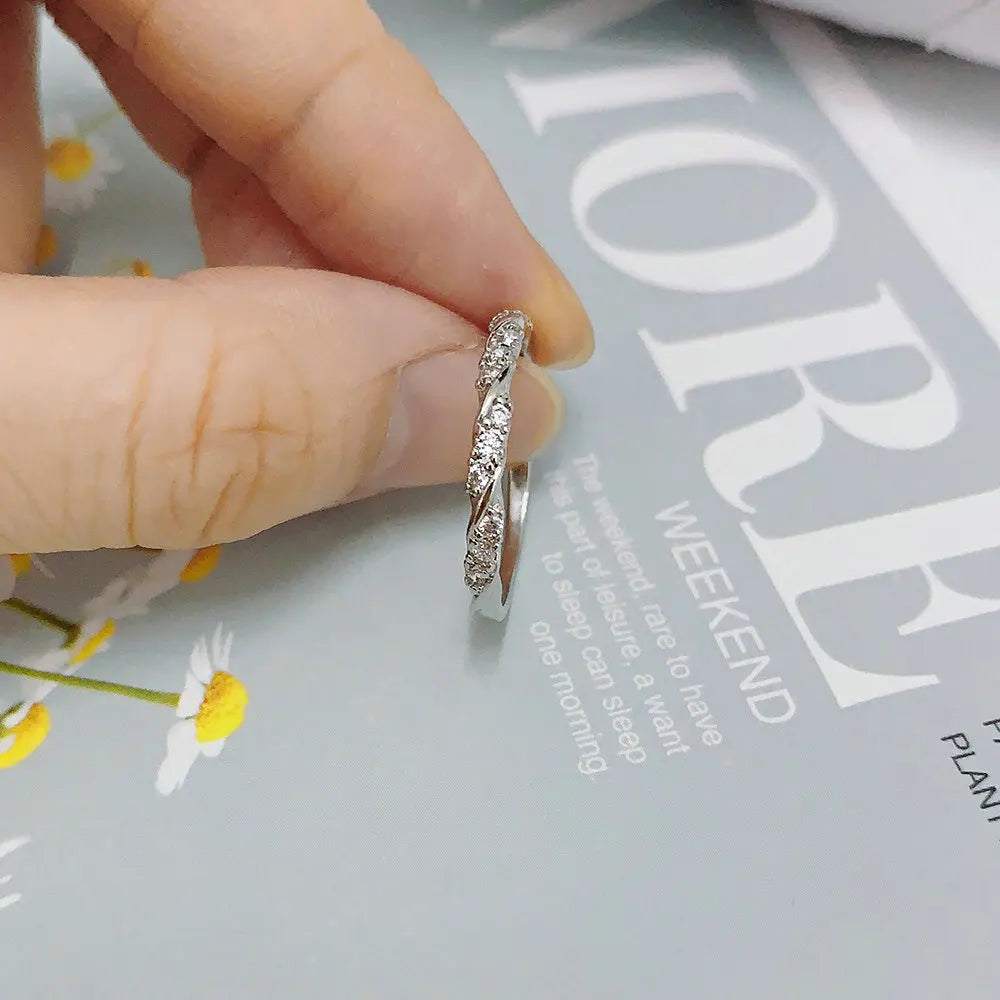 טבעת כסף שזירה עדינה