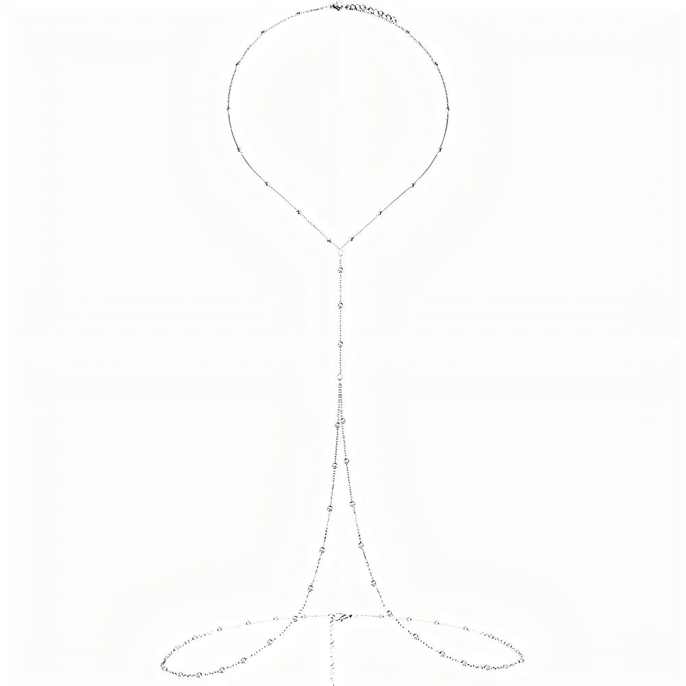 שרשרת גוף כסף עדינה