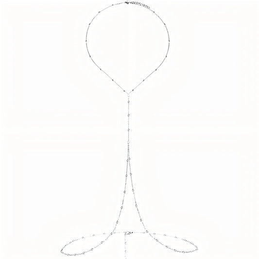 שרשרת גוף כסף עדינה