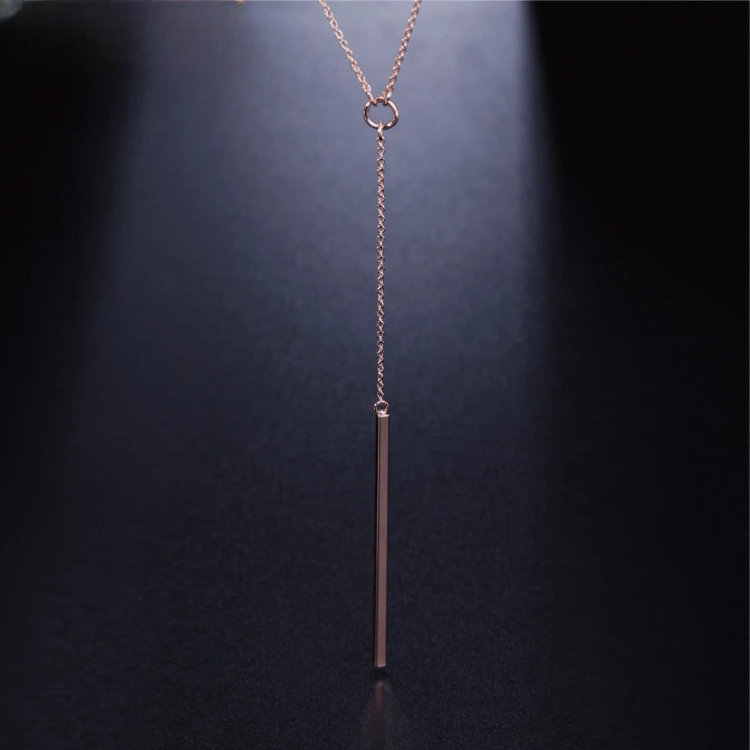 שרשרת Y עדינה עם תליון מוט זהב